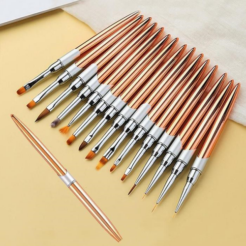 7js [OFKNQ0RR] Nail Art Premium Professional Nail Brush 15-Piece Set (12138823)