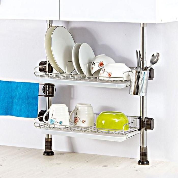 SevenJs (7js) [QN5621ZB56] kitchen drying rack sink bowl shelf 400 2-tier gold (36914194)
