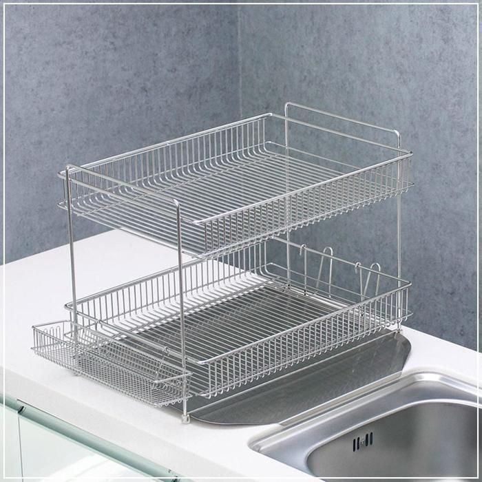 SevenJS QN1SUU2456 kitchen utensils Olsten dish rack large 2-tier (37109732)