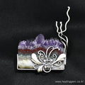 HealingGem natural quartz amethyst pin 24PP-2347