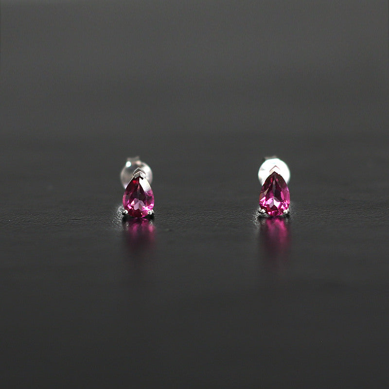HealingGem November birthstone Pink Tourmaline Rough Silver925 Pendant Earring Fair Cut 6.5mm