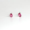 HealingGem November Birthstone Pink Tourmaline Raw Stone Silver925 Earring OvalCut 6mm