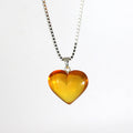 Healing Gem Natural Pumpkin Amber Heart Silver925 Pendant Gift Item