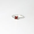 Healing Gem Garnet Gemstone Ring Square Cut Silver925 January Birthstone Women's Daily Wear Gift Siz