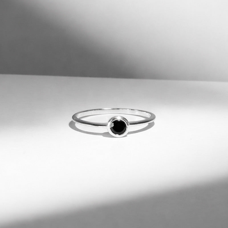 HealingGem Spinel Crystal Round Cut Ring Silver925 Simple Daily Women Size 9