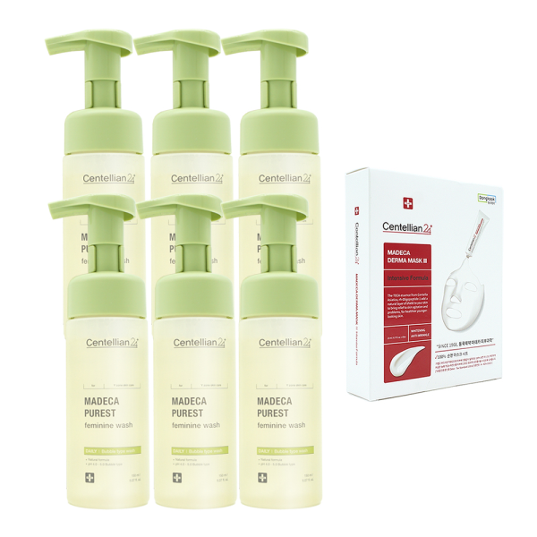 Senetelian24 Maderka Ultra Pure Water Facial Cleanser 150ml x 6 + Derm Mask3 10pcs