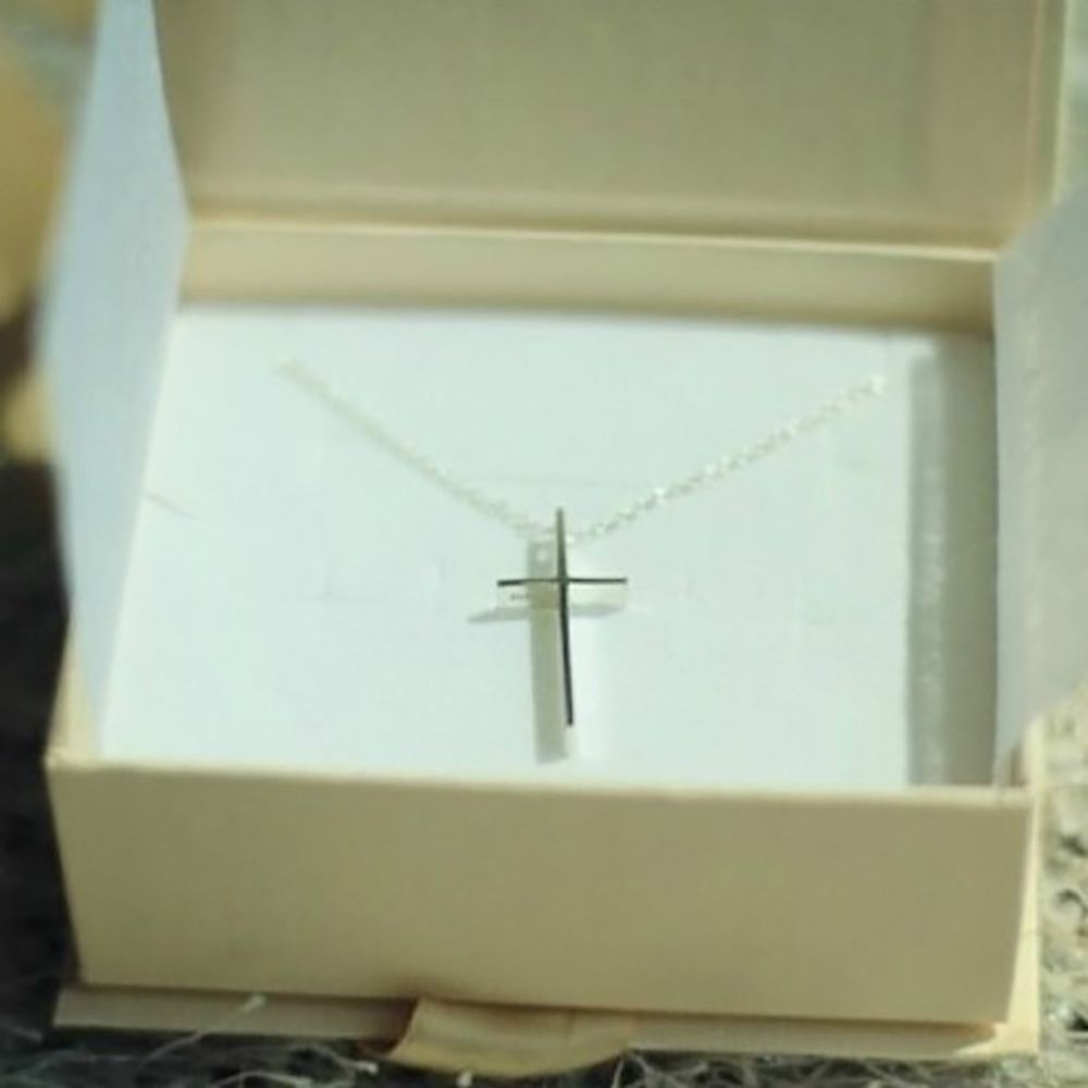 Ownerclan Popular Silver Cross Necklace Couple Necklace [W11B7E3260423]