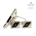 Owner Clan Popular Product KINGTIS Edgy Tie Pin + Cuff Button Set [W409099260310
