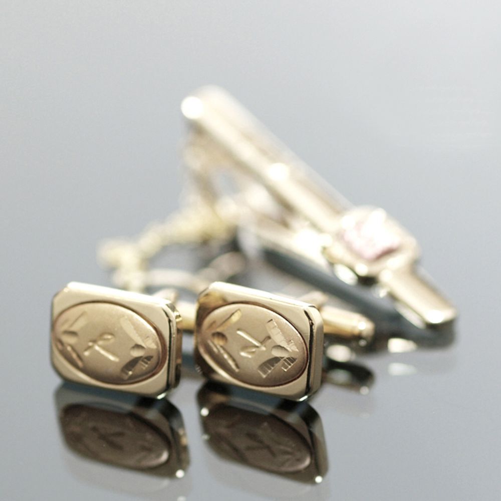 OwnerClan popular item high-quality cufflinks+tie pin set gift businesswear [W433599260403]