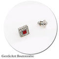 Ownerclan Popular Product Formal Accessories Boutonniere Red Rectangle Pin GR09-1D934 W4C8B88260310
