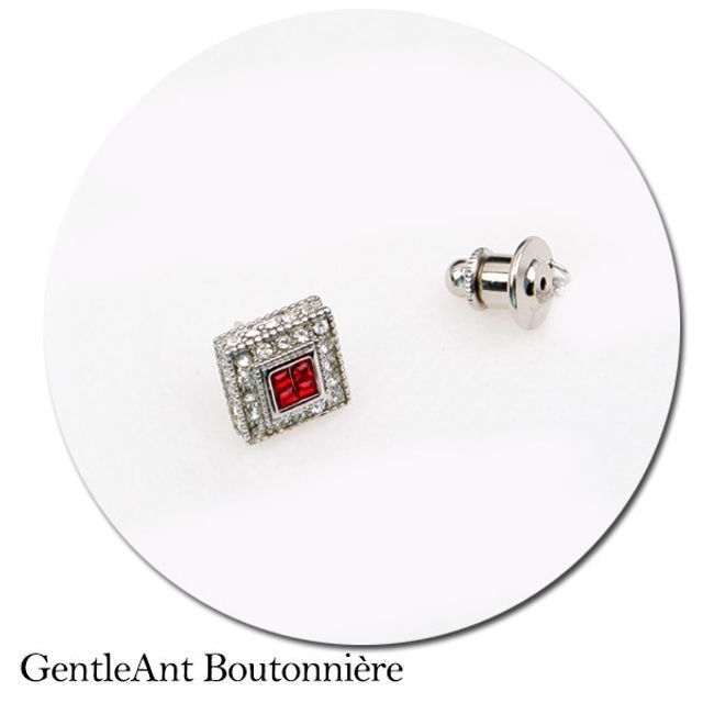 Ownerclan Popular Product Formal Accessories Boutonniere Red Rectangle Pin GR09-1D934 W4C8B88260310