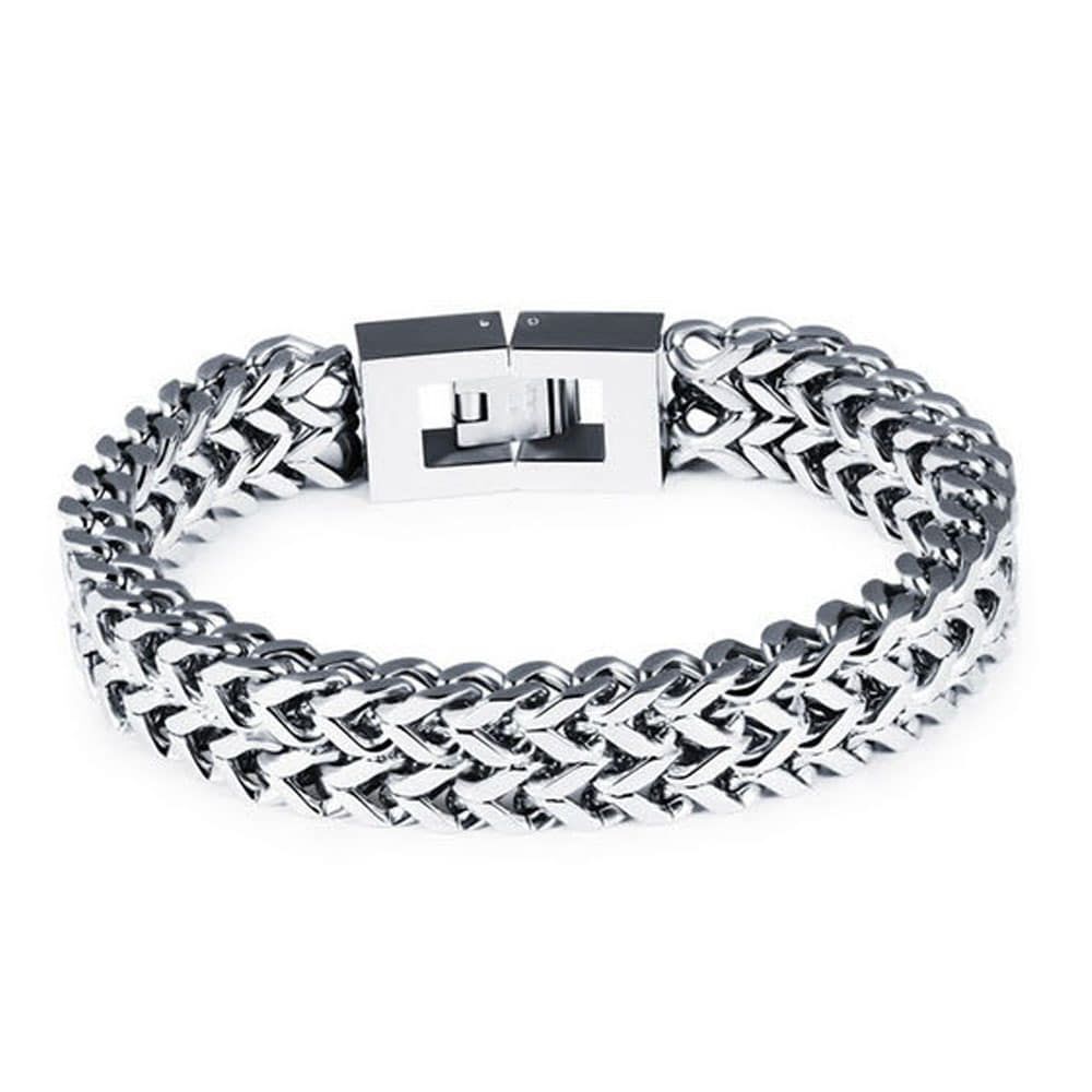 Owner Clan Popular Men's White Modern Fashion Square Steel Bracelet - White [W5C3E91250920]