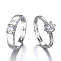 Ownerclan Popular Simple Cubic Zirconia Diamond Pair Couple Wedding Ring [W8A92CC260408]