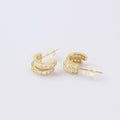 OwnerClan popular product earrings double silver cubic gold-plated [WF7FA7A260424]