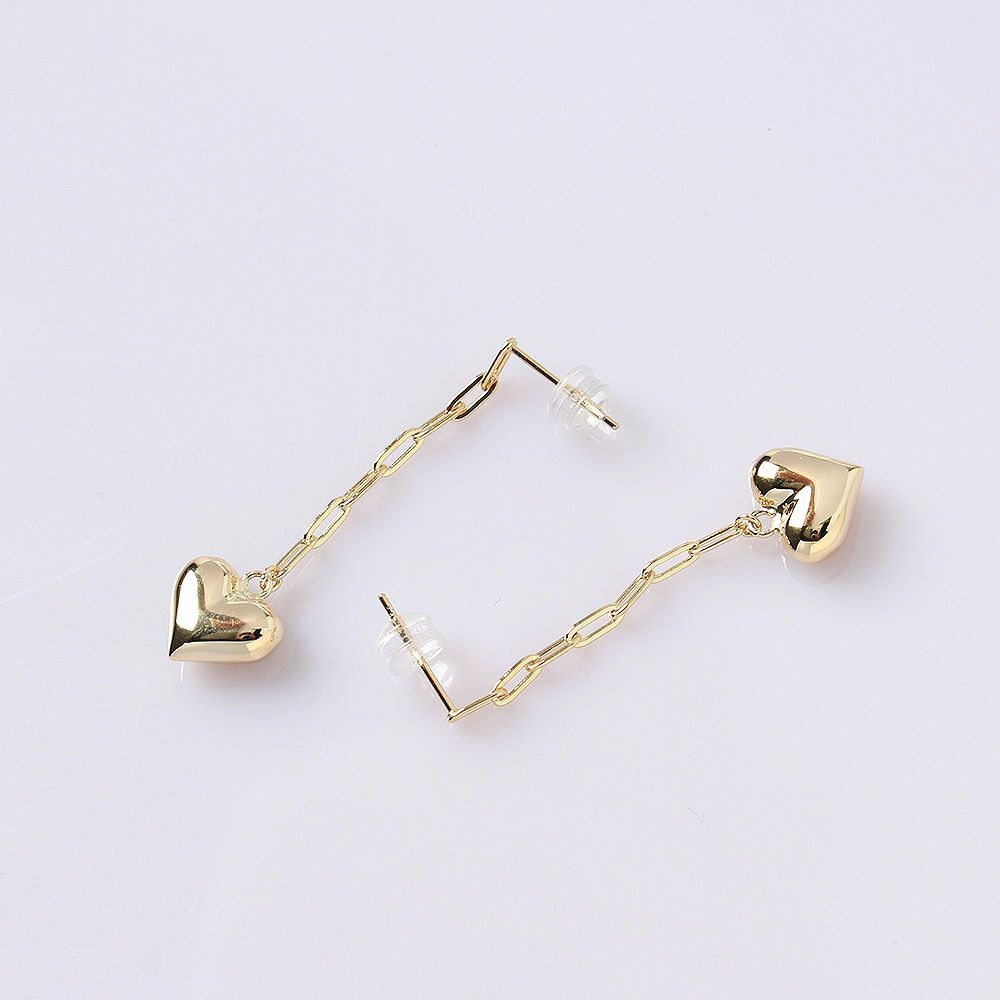 Ownerclan popular product Gold-plated Silver heart chain clip earrings [WF7FA7B260424]