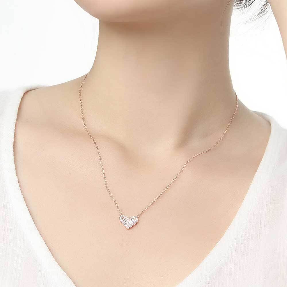 OwnerClan popular product heart shopping bag necklace plated 18k anniversary gift included