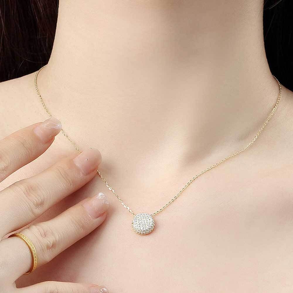 Ownerclan popular item silver accessory sterling silver necklace cubic circle jewelry [WF8FC56260403