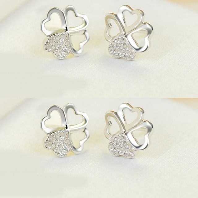 OwnerClan popular product Clover 925 silver earrings-whiteDG [WFD68AE260404]