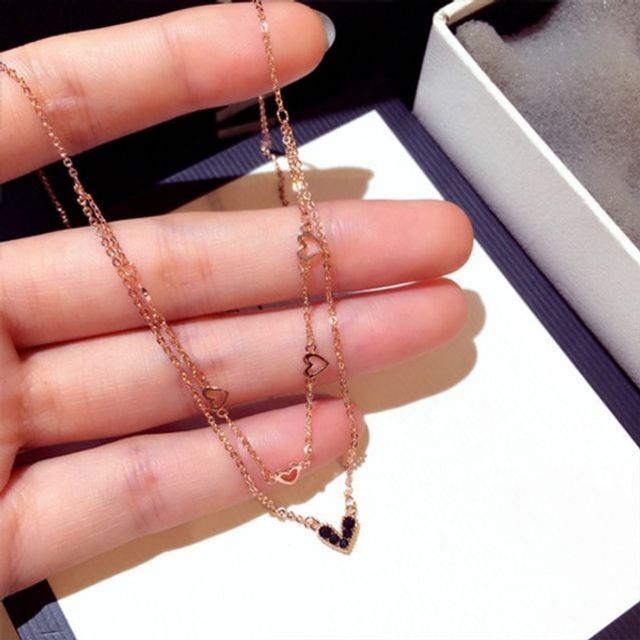 Ownerclan Popular Heart Turquoise Chain Necklace-Rose Gold DG [WFD6C13260404]