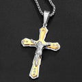 Ownerclan popular item titanium double cross pendant necklace-DG [WFDA1DB260405]