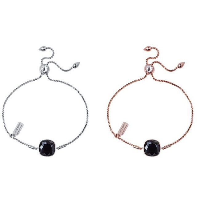 Ownerclan Popular Item B011 Jet 12mm Cushion Cut Crystal Slide Bracelet [WFFPOG7260502]