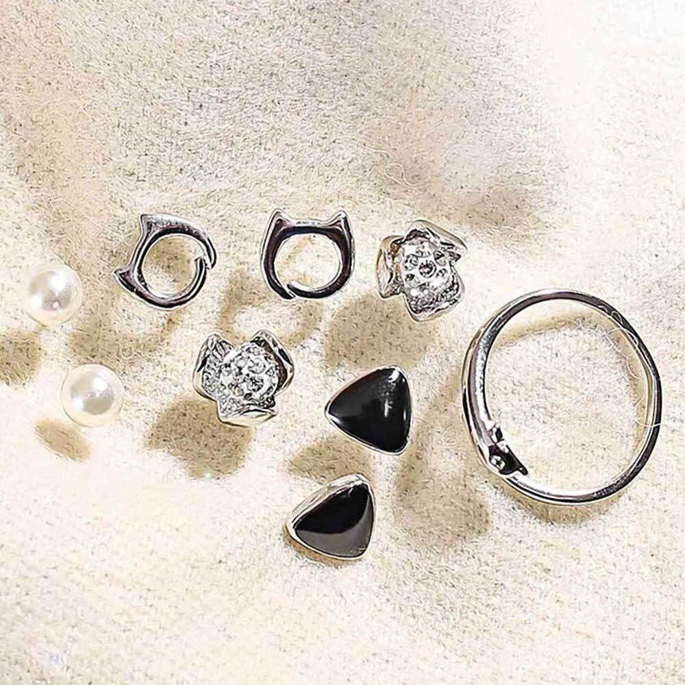 Ownerclan Popular Item Silver Earrings Set Ring Woman Flower Fashion [WFG1MLJ260424]