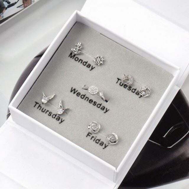 Ownerclan Popular Product EAS Blingfoyu Earings 4 Types + Ring Set Y2 GWM WFGL5J0260505