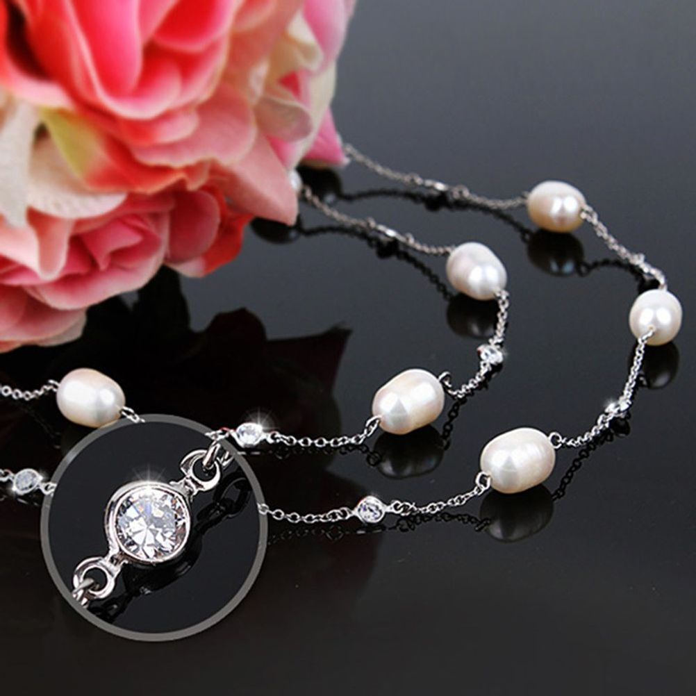 Ownerclan Popular Product Bright Pearl Necklace Pure Pearl Silver [WFKB0IK260407]
