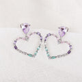 Ownerclan popular product Afterglow Jewelry color simulation beautiful heart drop earrings EC575E WF