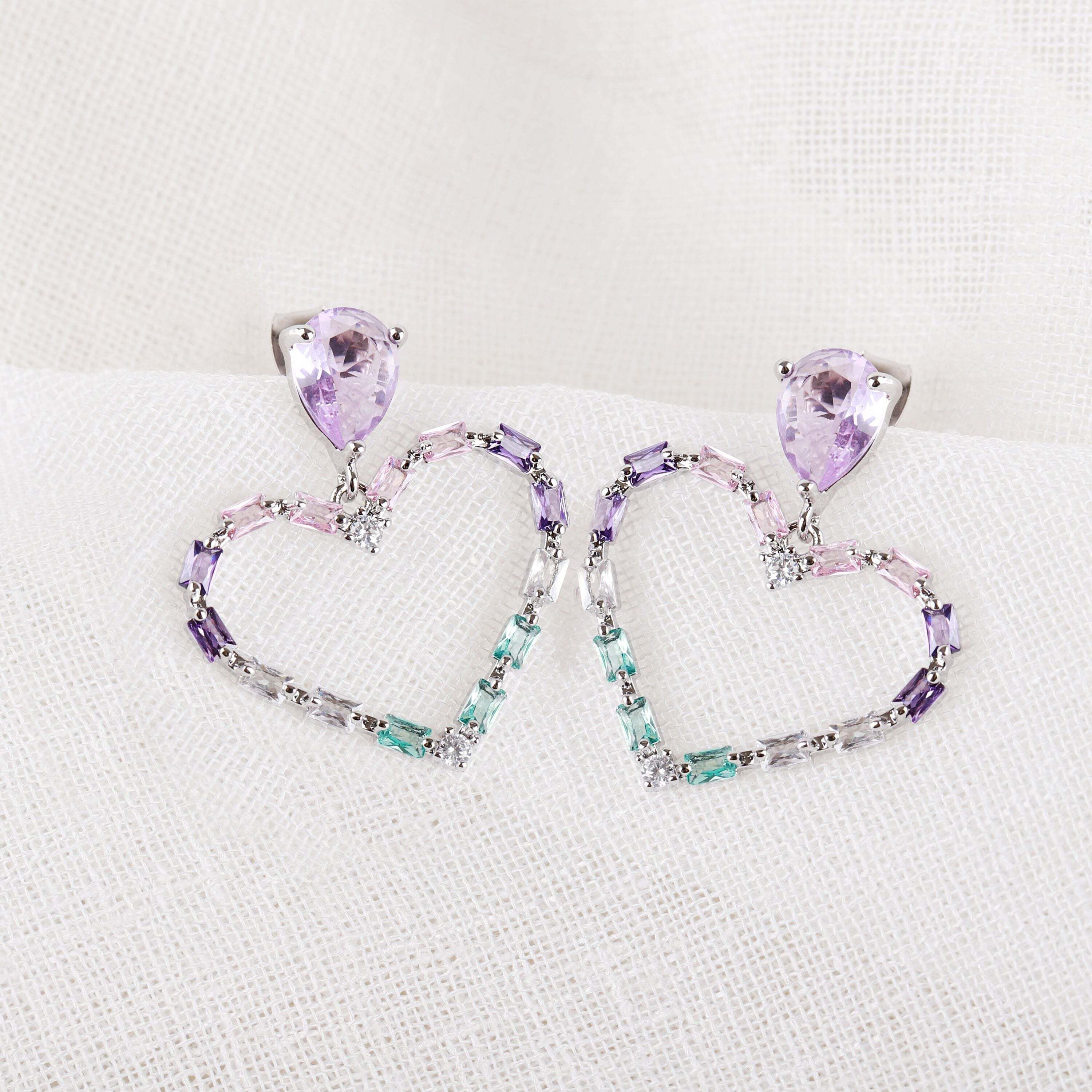 Ownerclan popular product Afterglow Jewelry color simulation beautiful heart drop earrings EC575E WF