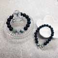 OwnerClan Best Seller H2H3 Obsidian Silver Lucky Bracelet Set Couple Bracelet Friendship Item [WFKO0