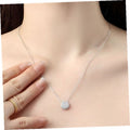 OwnerCland Fashion Necklace Jewelry Addicted Silver 925 Plated Circle Cubic Woman Necklaces [WFKPQBF