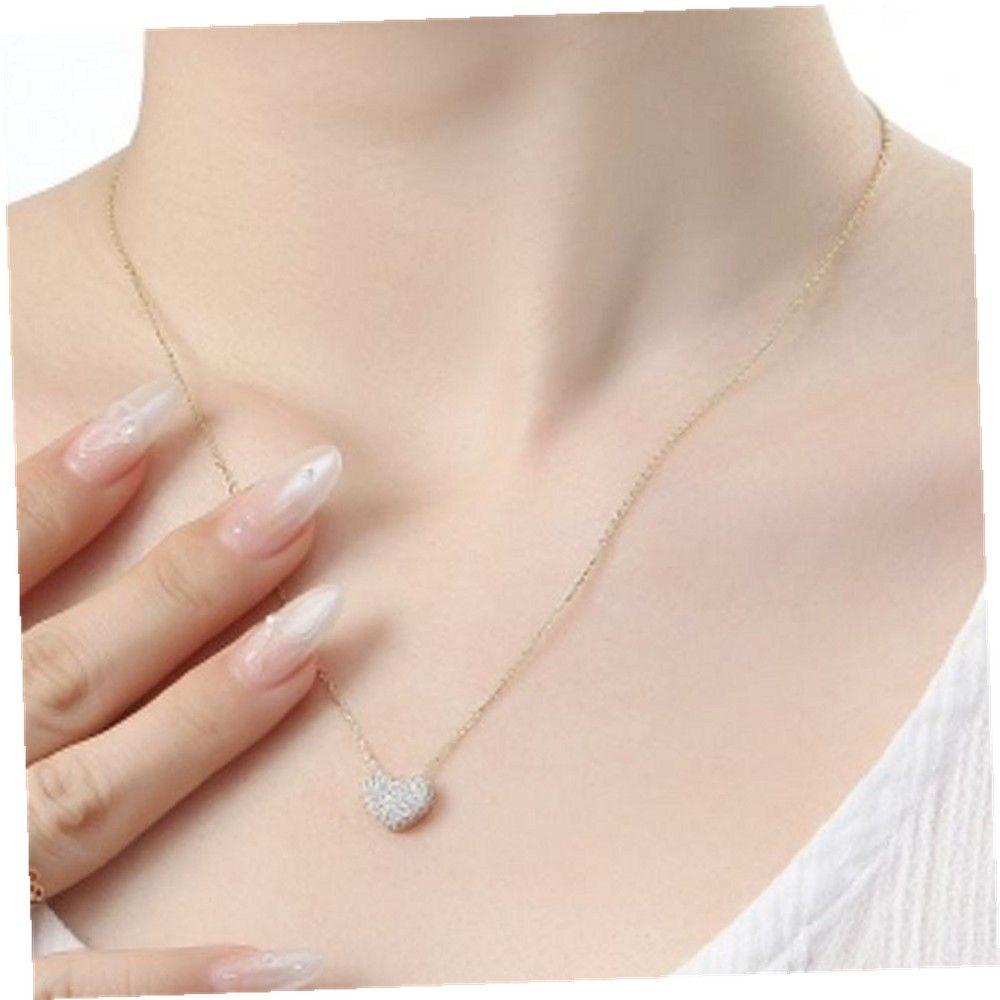 Ownerclan popular fashion necklace crystal addict sterling silver 925 gold plating aurora heart wome