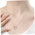 OwnerClan fashionable necklace for jewelry addicts 925 silver gold-plated double square necklace [WF
