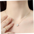 Ownerclan Popular Fashion Necklace Jewelry Addicted Silver 925 Gold Plated Circle Cubic Woman's Neck