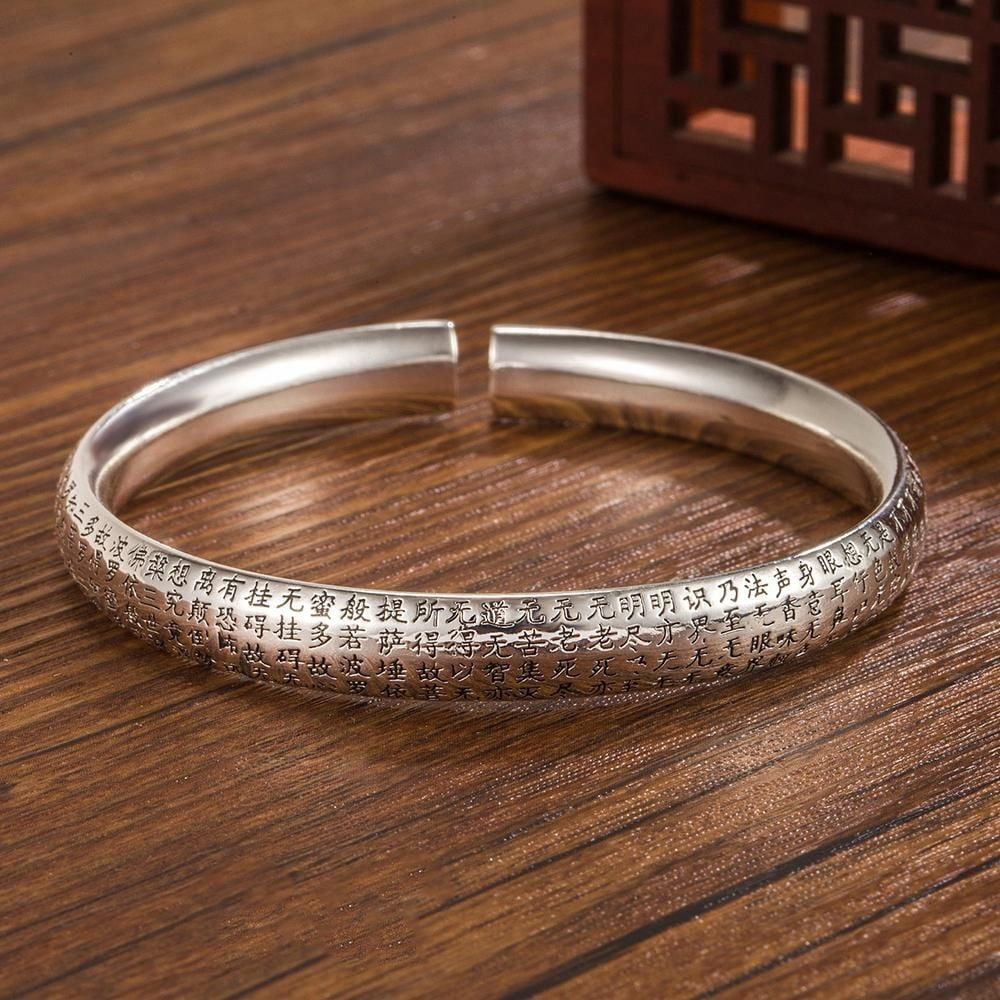 Ownerclan popular item silver vintage bracelet prayer bracelet S999 bangle vintage silver prayer [WF