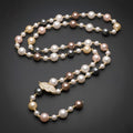 OwnerClan popular long necklace abalone pearl pink tri-color black pearl leaf clip gold [WFKTV7T2604