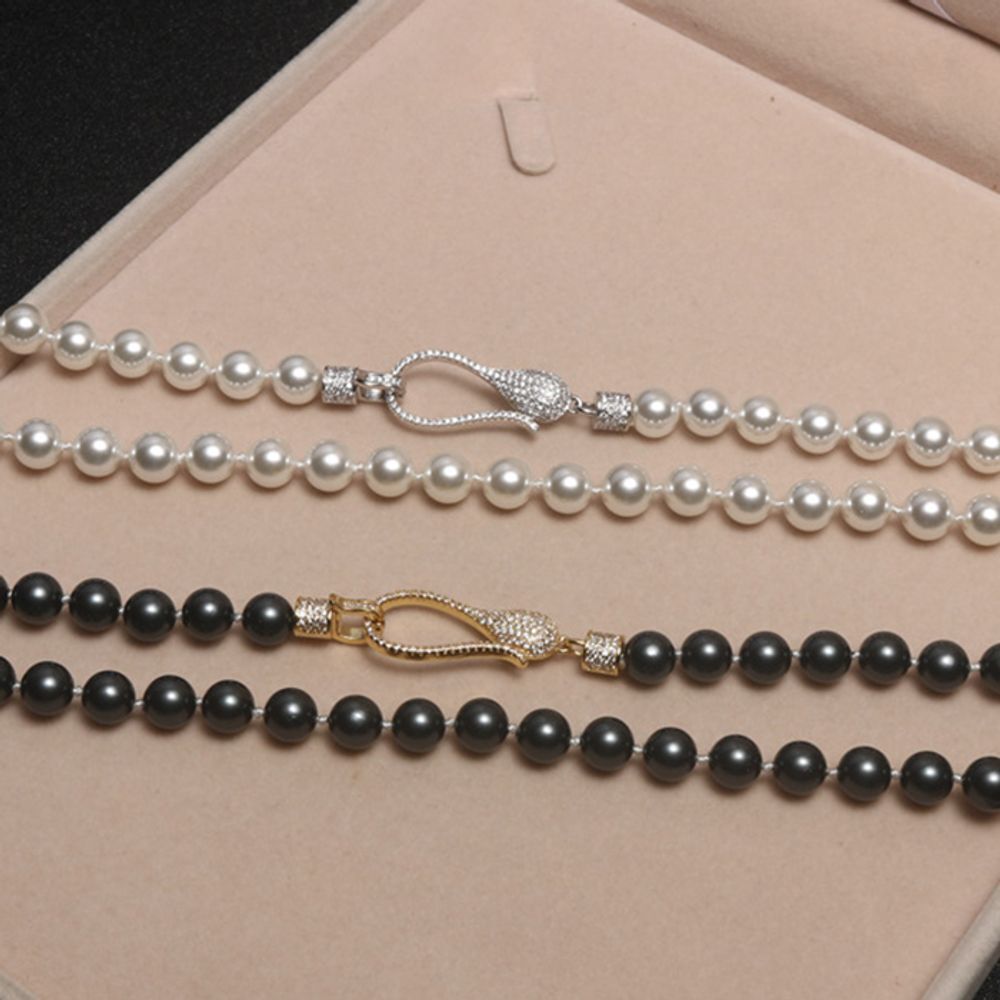 OwnerClan popular item adjustable long necklace double layer fashion black seed pearl long natural s