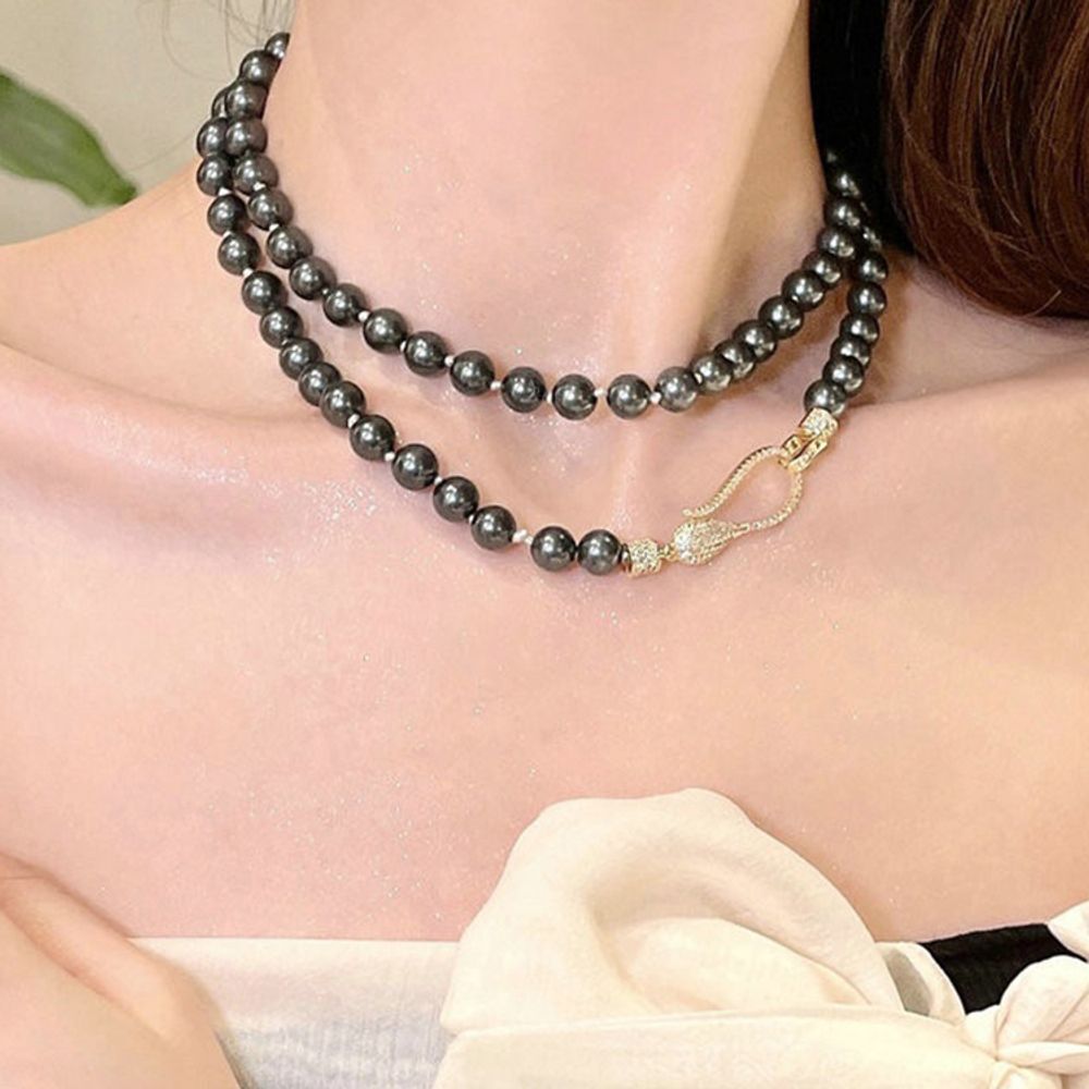 OwnerClan popular item double long cultured pearl natural length adjustable layered fashion necklace
