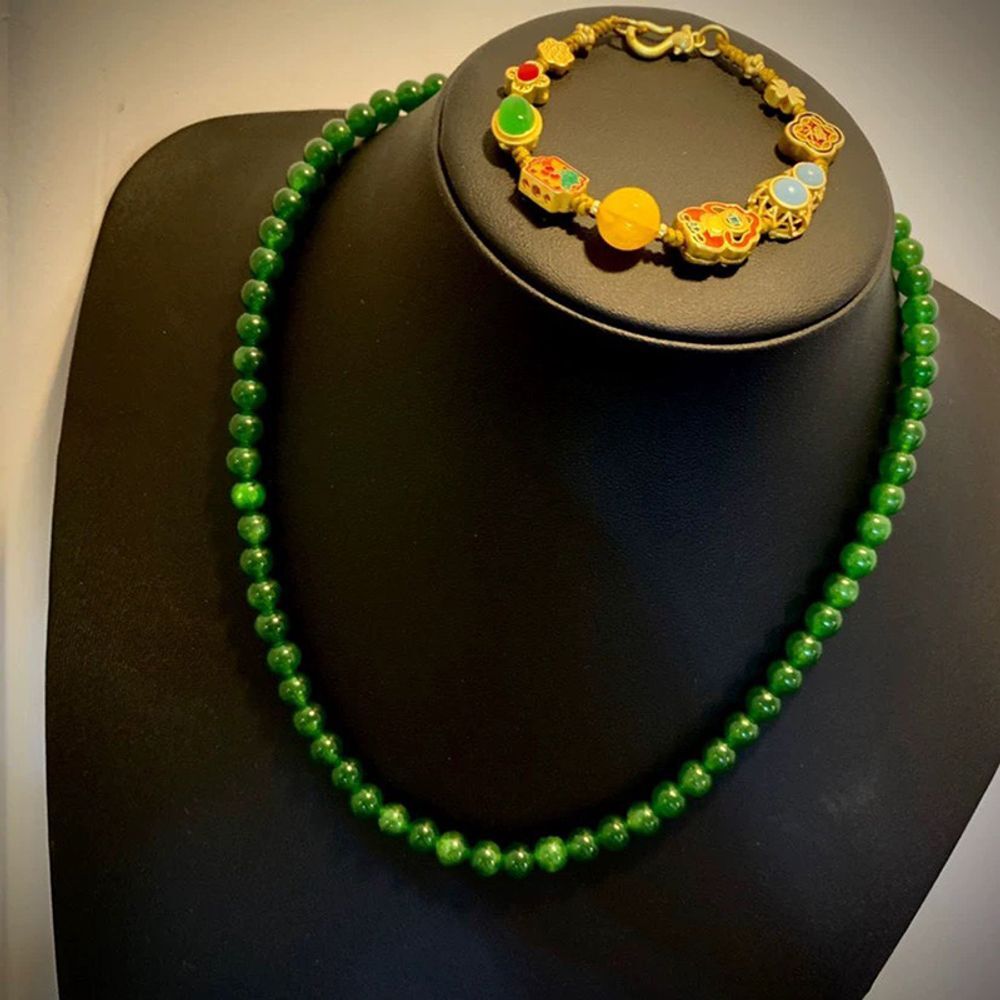 Green玛瑙原石 Long Handmade Pumpkins WFKTVKG260413bracelet兼项链