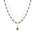 Ownerclan popular item naturalist tiger eye double bead necklace tiger eye necklace [WFKVBC3260414]