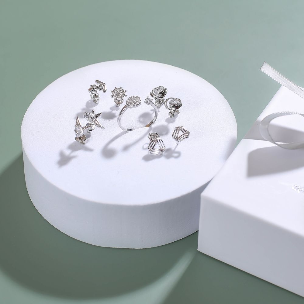 Ownerclan Popular Product Blingfoyu Earrings 4 Types + Ring Set Jewelry Gift Set WFKVCPA260414