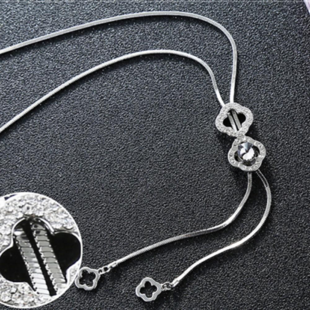 Ownerclan popular product black white crystal adjustable length fashion long necklace [WFLENFC260416