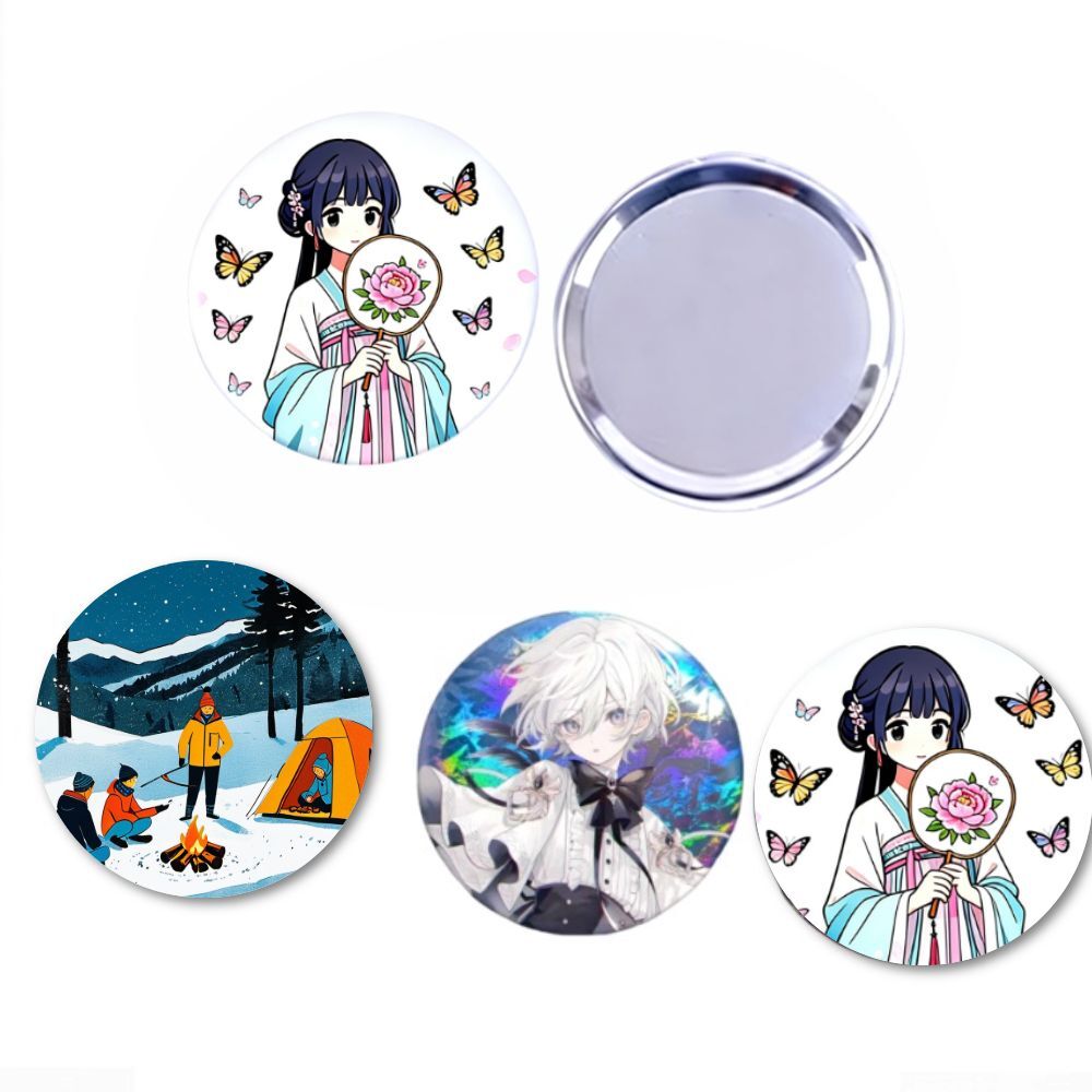Owner Clan Popular Product Multi-purpose Mirror Pin Button Metal Round DIY Goods 58MM 100pcs [WFLS5Z