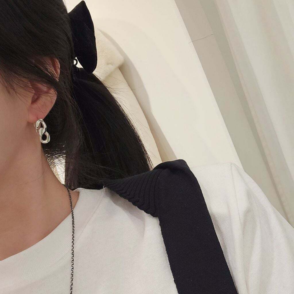 Ownerclan Popular Product S5007 Women Wild Big Chain One Touch Earrings Unique Daily Silver925 [WFMI