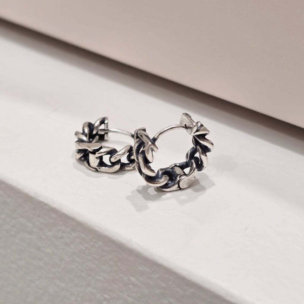 Ownerclan Popular Product S5015 Women Antique Chain Design One-Touch Earrings Unique Silver925 [WFMI
