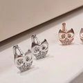 OwnerCland Popular Product S5020 Women's Owl Design Earrings Unique Cute Silver925 [WFMI9PO260327]