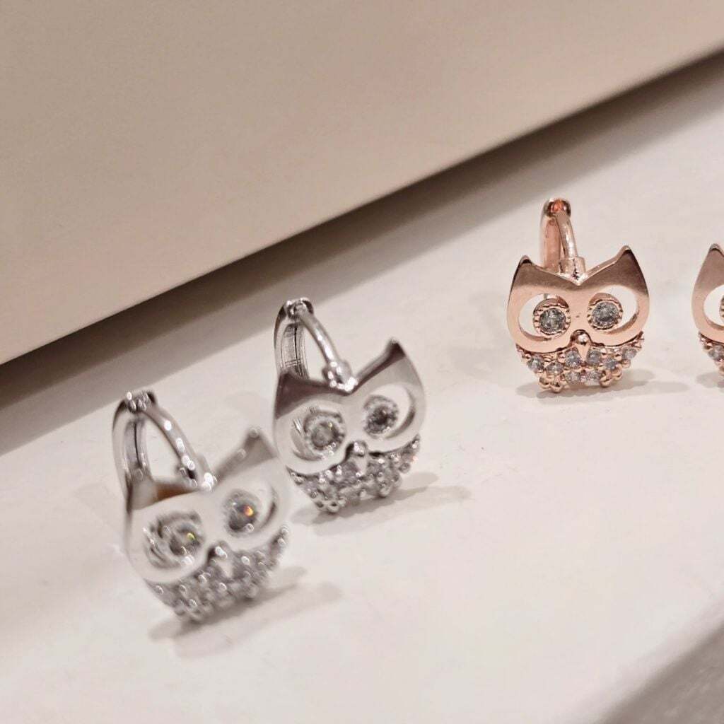 OwnerCland Popular Product S5020 Women's Owl Design Earrings Unique Cute Silver925 [WFMI9PO260327]