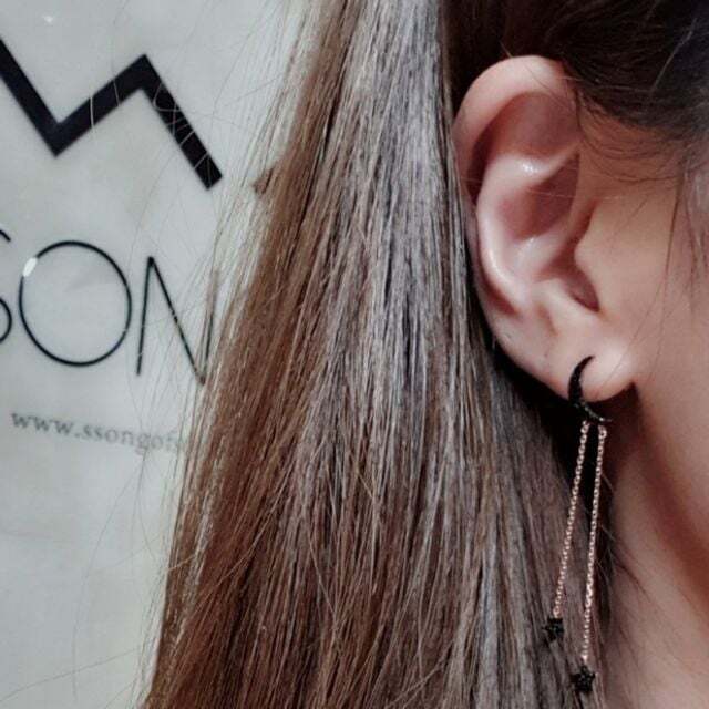 Ownerclan Popular Item SE140 Women Unique Star Moon Earrings Daily Silver 925 [WFMI9QA260327]
