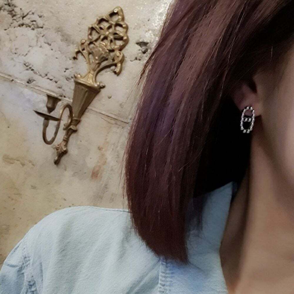 Ownerclan Popular Product SE124 Women Simple Dot Design Silver Earrings 925 Silver [WFMI9QD260327]